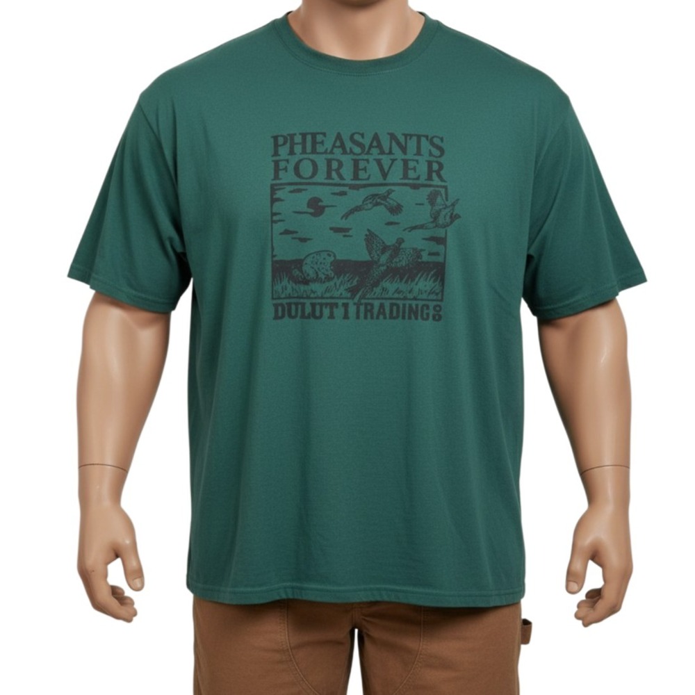 Duluth Trading Longtail T Pheasants Forever Mens 2XL Green Upland Hunting Tee